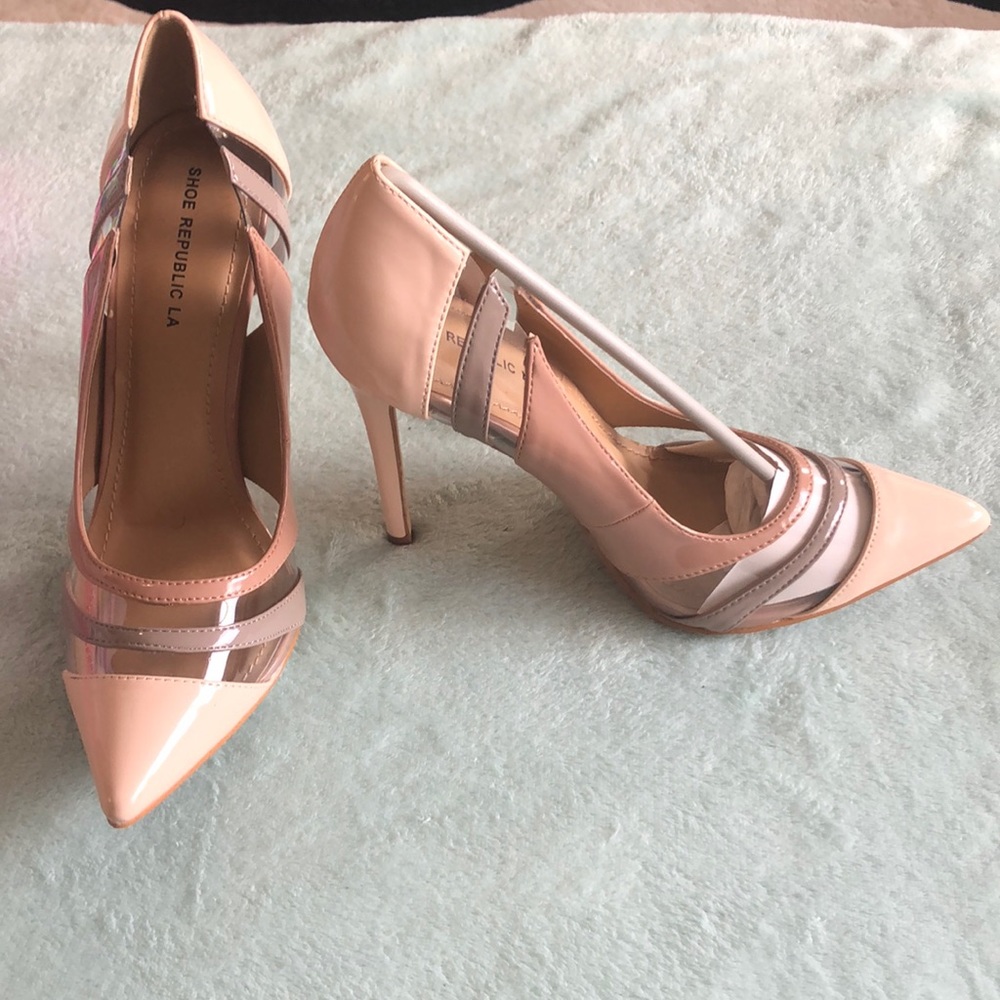 Nude Transparent Cut-out Heels
